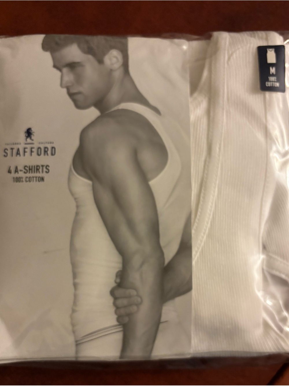 Stafford White Ribbed Tank Undershirts - 4 Pack